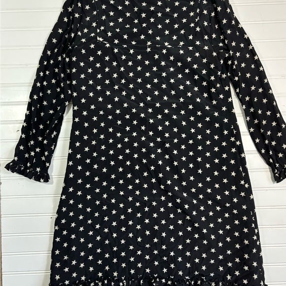 J.Crew Collection Star Dress Silk Ruffle Black White Womens Size 4 - Picture 15 of 16